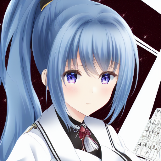 “best quality,highly detailed,masterpiece,ultra-detailed,absurdres,artbook,8k_wallpaper,an extremely delicate and beautiful,detailed light,ultra-detailed,anime face,extremely_detailed_eyes_and_face,gorgeous,beautiful detailed eyes,illustration,medium breast,solo,bishoujo,St. Louis_azur lane,cosplay,blue hair,Side single ponytail hair,claret eyes”